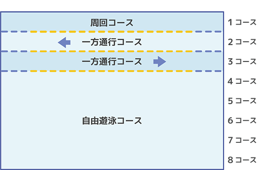 夏季プール コース案内(50m)