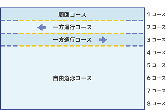 夏季プール　コース案内（50ｍ）