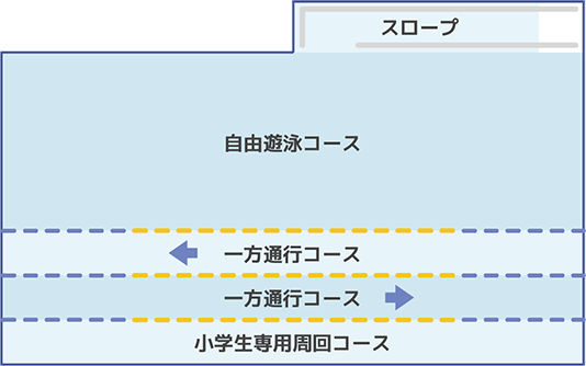 夏季プール　コース案内（25ｍ）